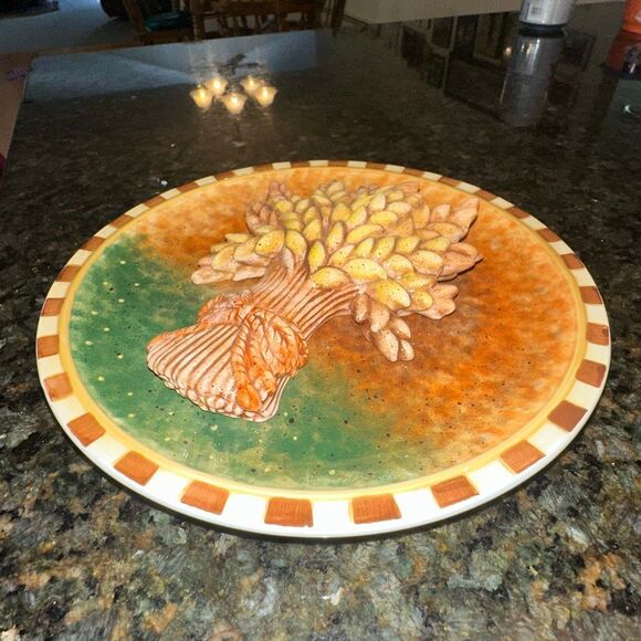 1980s Glazed Porcelain 3D Tree Relief Italian Plate decorative - Picture 8 of 9